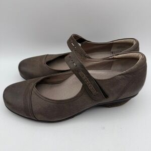 ABEO Nala Mary Jane Comfort Shoes Leather Casual Brown Flats‎ Womens 7.5N